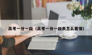 高考一分一段（高考一分一段表怎么看懂）