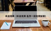 长日光阴（长日光阴 乱作一团光阴似箭）