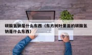 碳酸氢钠是什么东西（东方树叶里面的碳酸氢钠是什么东西）