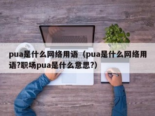 pua是什么网络用语（pua是什么网络用语?职场pua是什么意思?）
