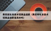 黄奕就私拿美术馆展品道歉（黄奕就私拿美术馆展品道歉是真的吗）